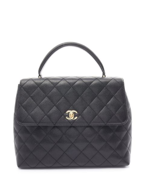 HOT SALE CHANEL 2004-2005 diamond-quilted top-handle bag Women