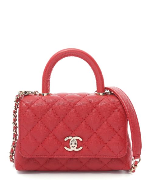 HOT SALE CHANEL 2021 diamond-quilted leather two-way bag Women