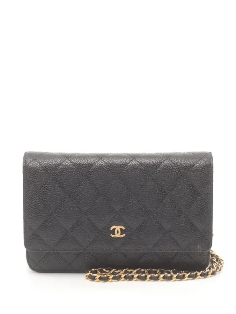 HOT SALE CHANEL 2015-2016 diamond-quilted wallet-on-chain Women