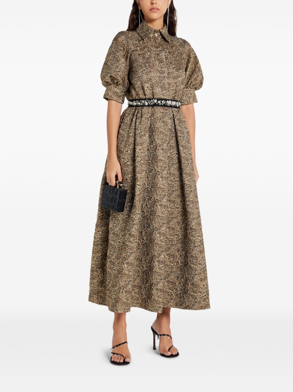 Dice Kayek jacquard maxi dress - Goud