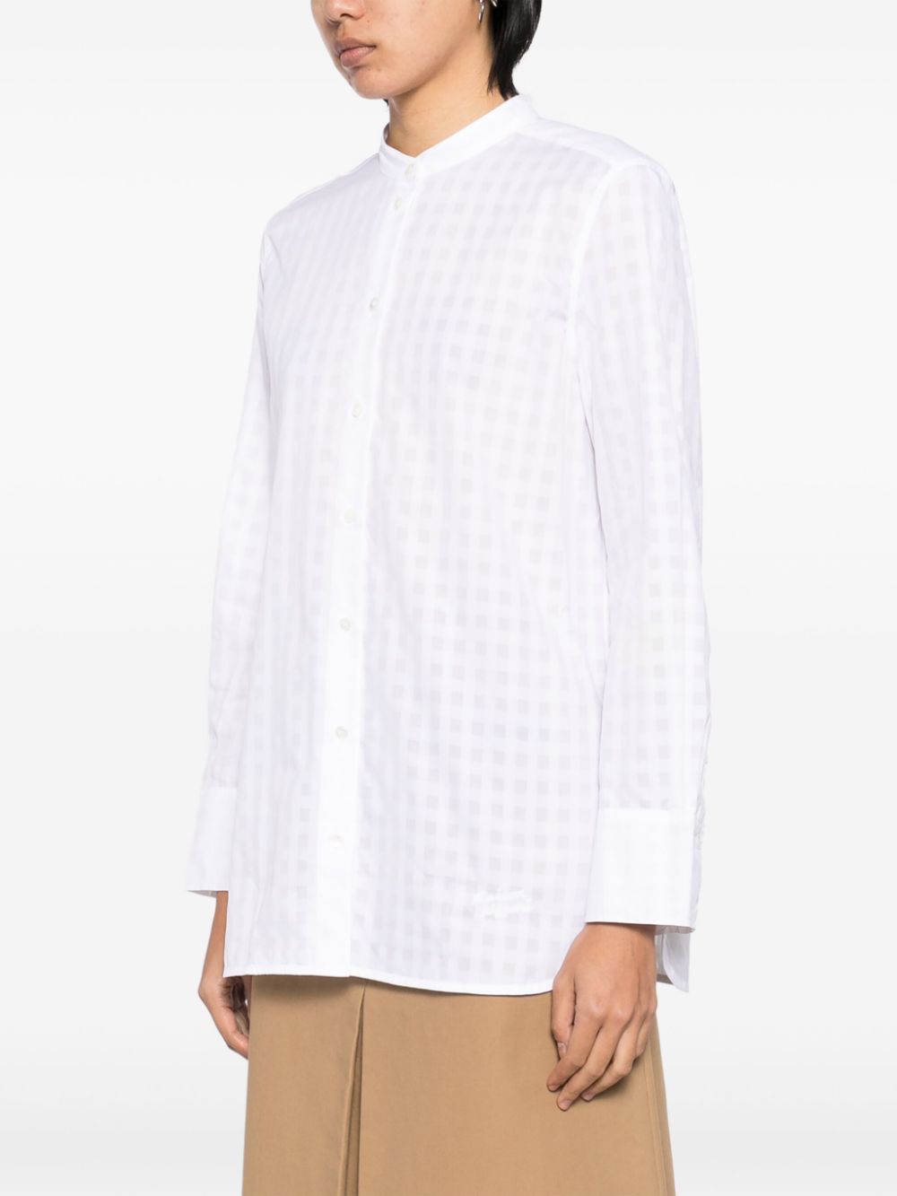 Maison Kitsune grid pattern shirt Women