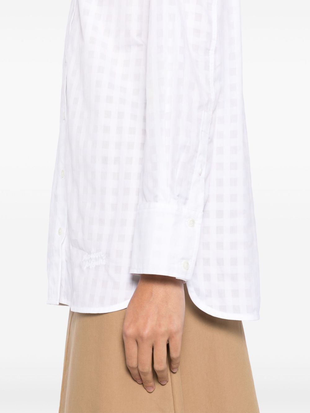 Maison Kitsune grid pattern shirt Women