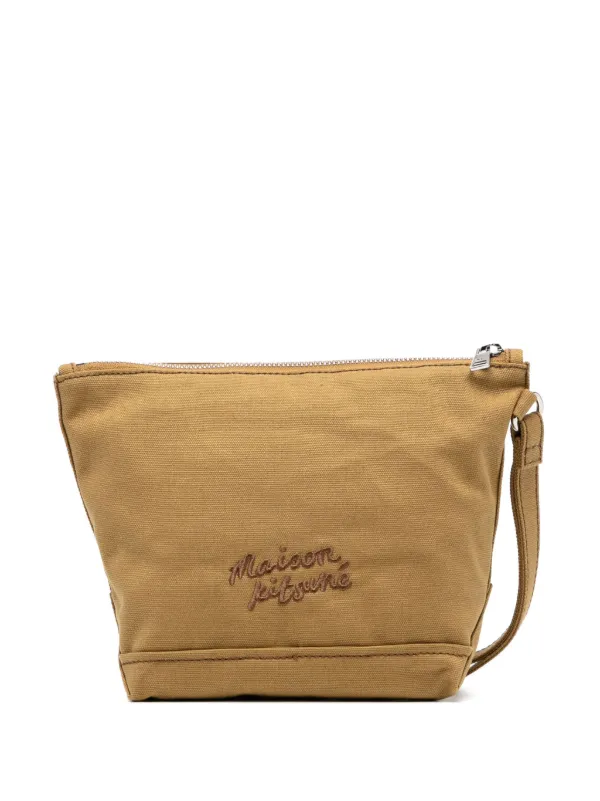 Maison Kitsuné Fox Head Zipped Pouch | Neutrals | FARFETCH AZ