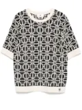 Elisabetta Franchi logo-jacquard top - White