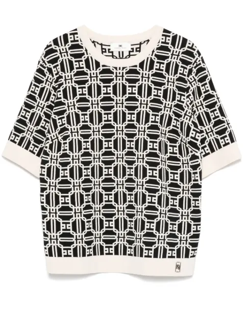 Elisabetta Franchi logo-jacquard top 