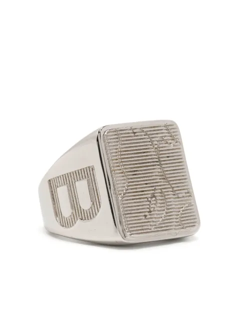 A BATHING APE® anillo de sello con motivo militar