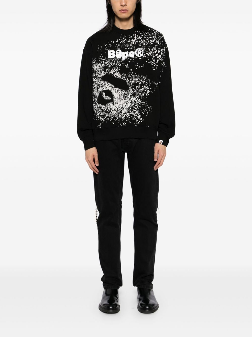 A BATHING APE® Sweater met print - Zwart