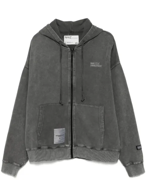izzue embroidered logo hooded jacket