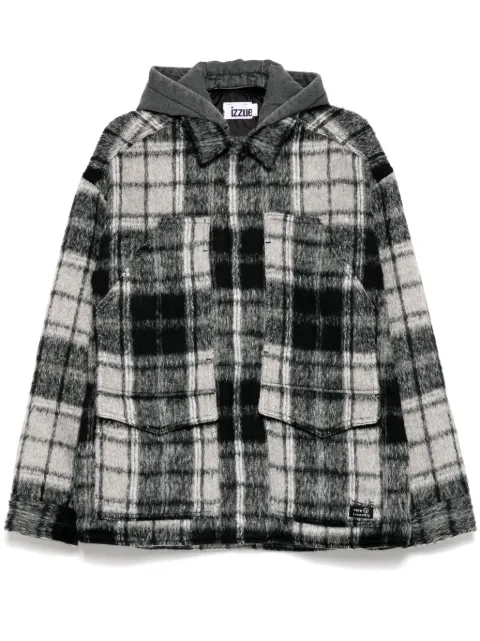 izzue checked hooded jacket