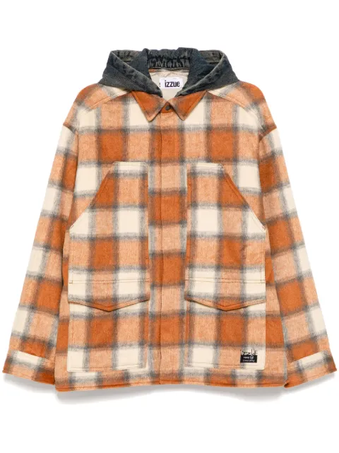 izzue checked hooded jacket