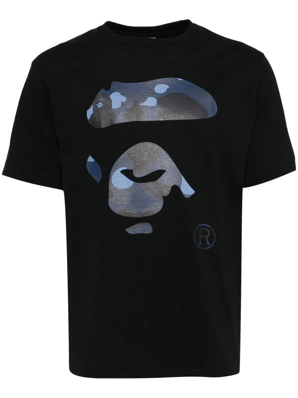 A Bathing Ape Color Camo Ape Face Tee In Black