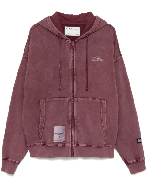 izzue embroidered logo hooded jacket