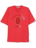 A BATHING APE® Garment Dye College Relaxed Fit Tee - Red