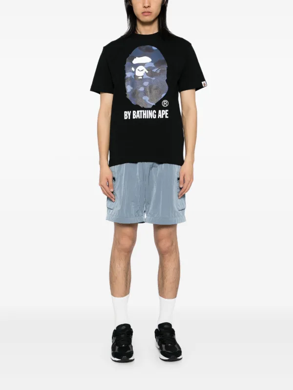 A BATHING APE® logo-print T-shirt | Black | FARFETCH