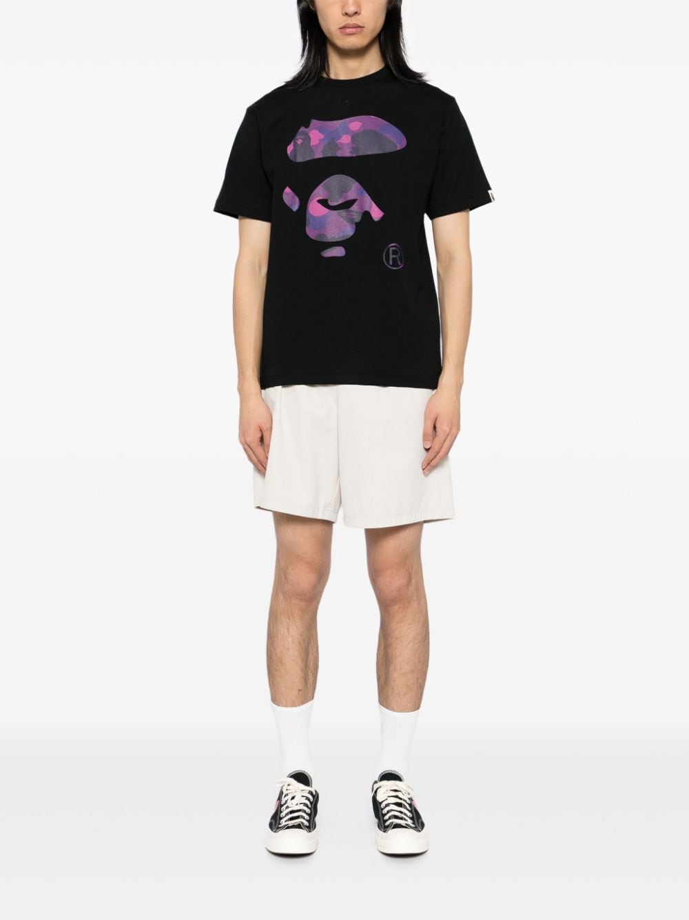 A BATHING APE® T-shirt met camouflageprint - Zwart