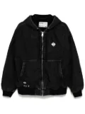 izzue logo-patch hooded jacket - Black