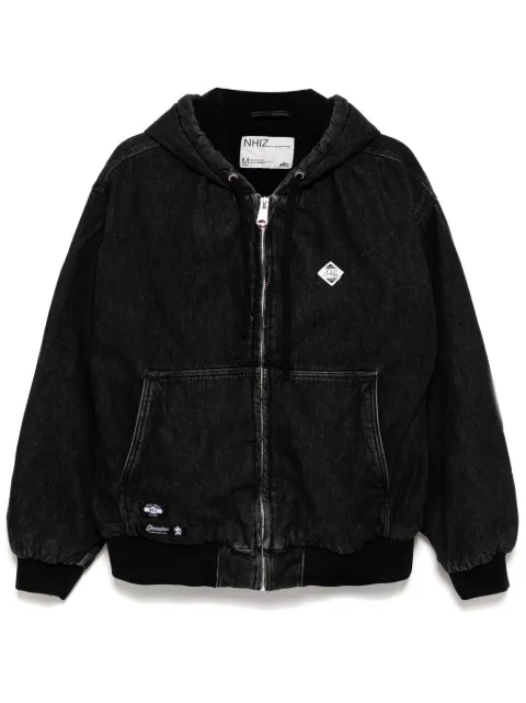 izzue logo-patch hooded jacket