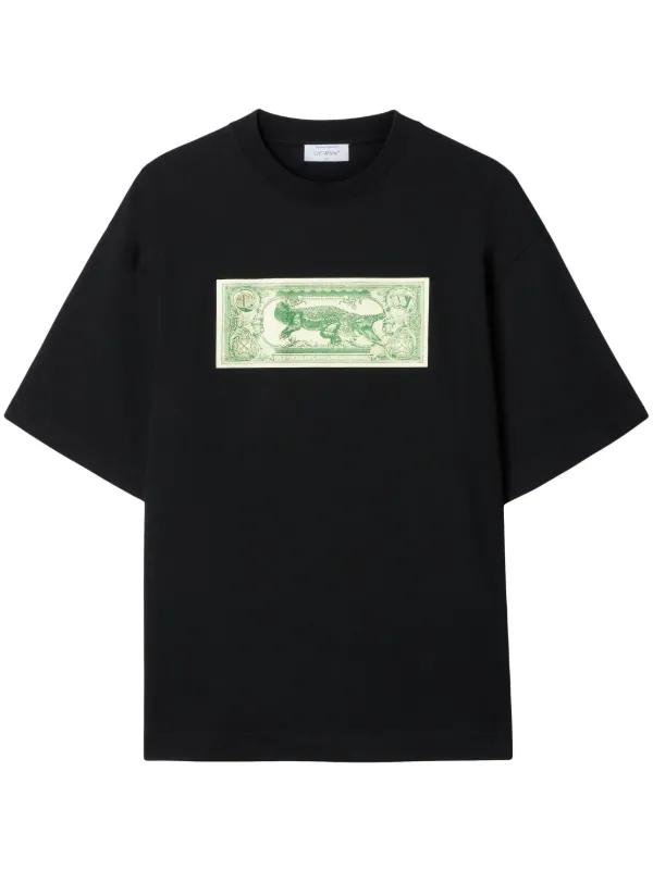 OFF WHITE♡ ブラック Banknote Arrow Tシャツ Black Banknote Arrow T-shirt by Off-White on Sale