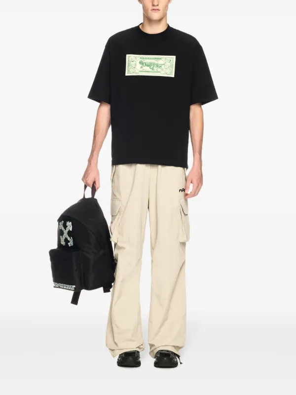 【関送無料】 Off-White jersey Arrow Banknote アロー Tシャツ Black Banknote Arrow T-shirt by Off-White on Sale