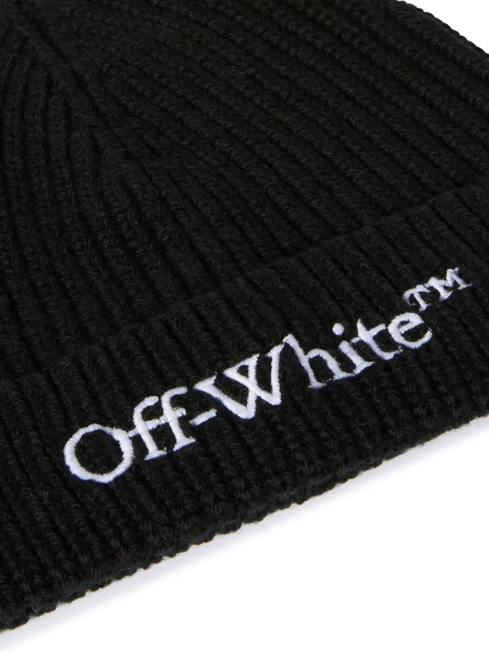 Off-White Muts met geborduurd logo - Zwart