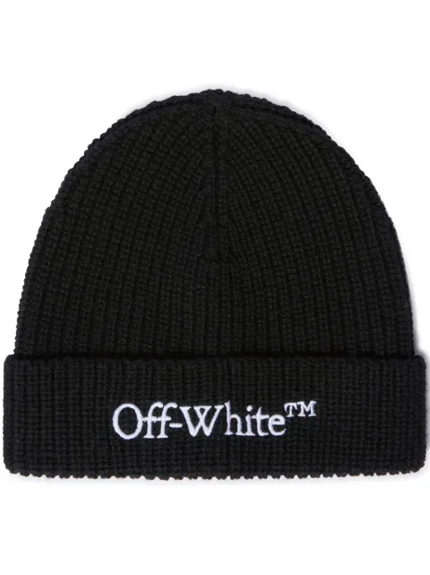Off-White logo-embroidered beanie