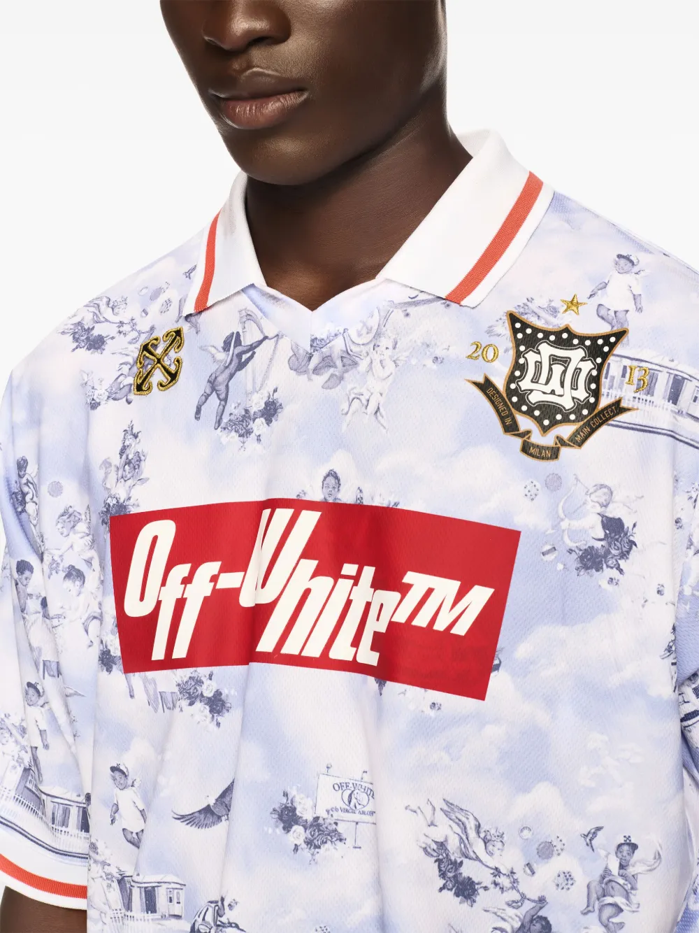 Off-White Fresco Soccer T-shirt Paars