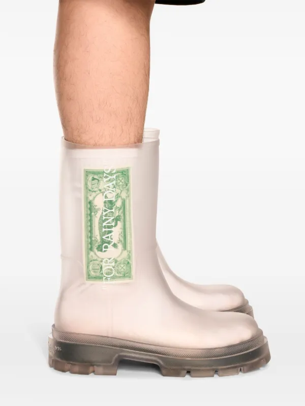 OFF-WHITE For Rainy Days Rain Boot Black (Women's