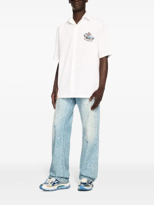 Off-White paint-splatter Jeans | Blue | FARFETCH
