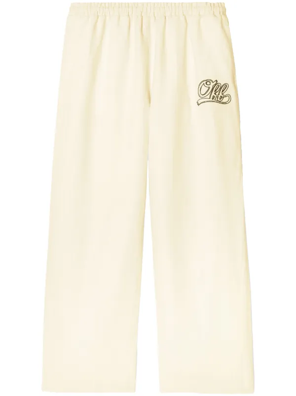 Off-White Logo-print Trousers in Neutrals