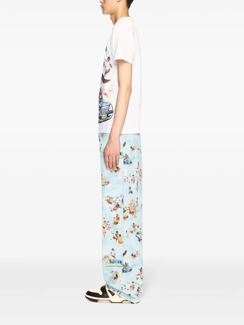 Off-white Jeans Mit Fresko-print In Blau