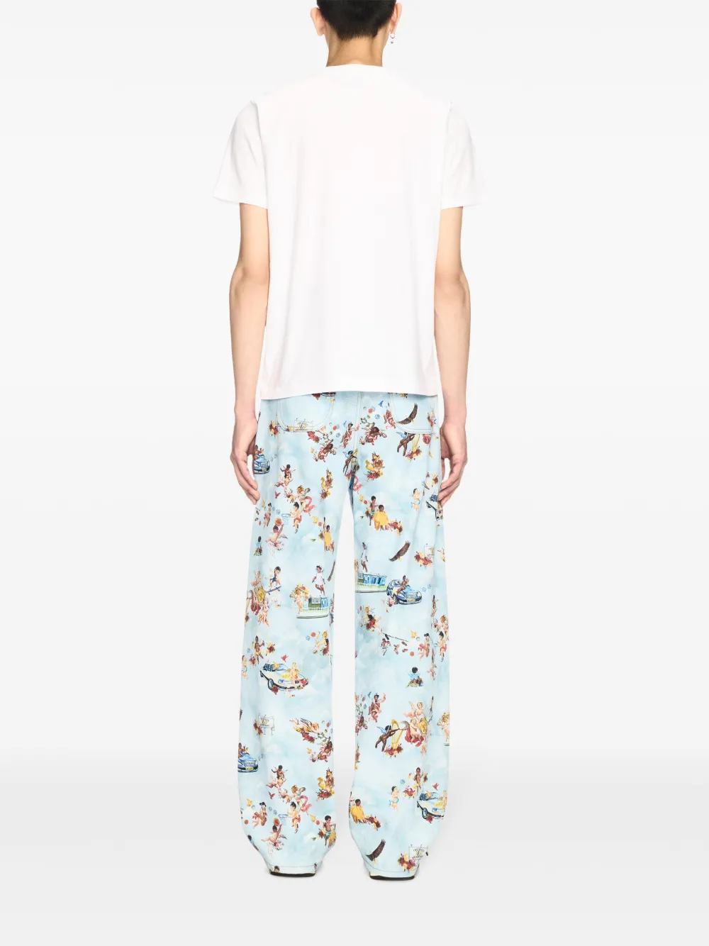Off-white Jeans Mit Fresko-print In Blau