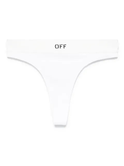 Off-White ribbed thong