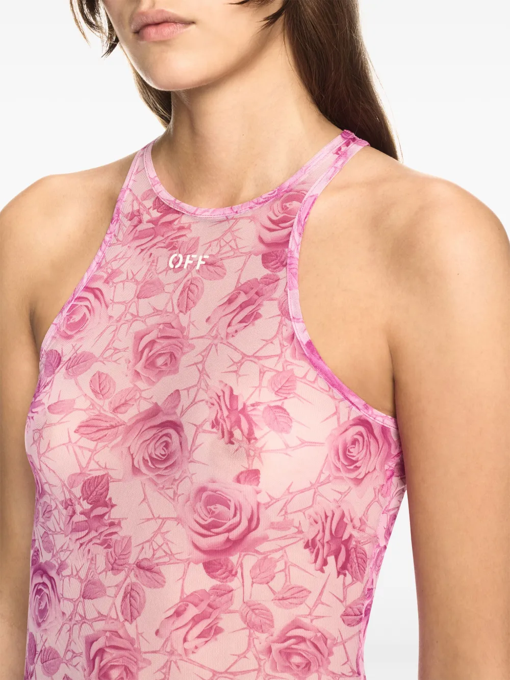 Off-White Off Stamp Rose tanktop Roze
