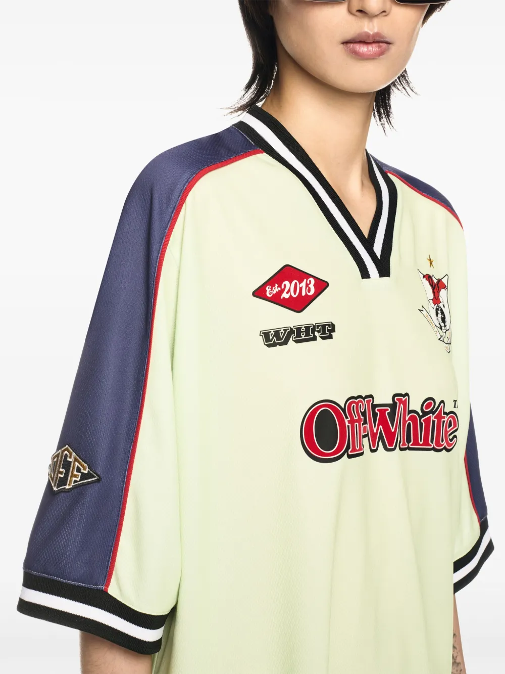 Off-White Soccer mini-jurk Geel