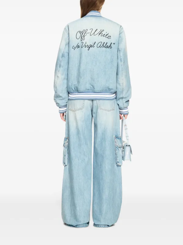 【関税込み】Off-White ブルー Over カーゴジーンズ Off-White ワイド カーゴジーンズ | ブルー | FARFETCH JP