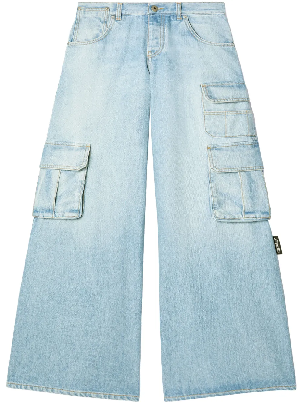 Off-White Cargo jeans met wijde pijpen Blauw