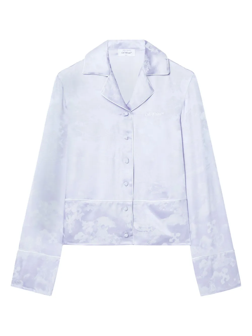 Fresco-jacquard pyjama shirt