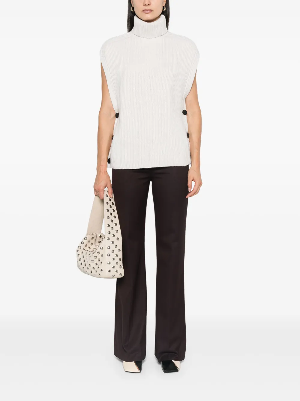 MARK KENLY DOMINO TAN Kehlani knitted vest - Beige