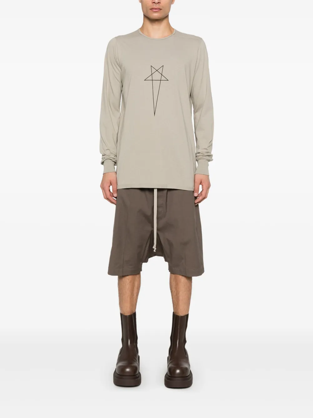 Rick Owens DRKSHDW T-shirt met print - Beige