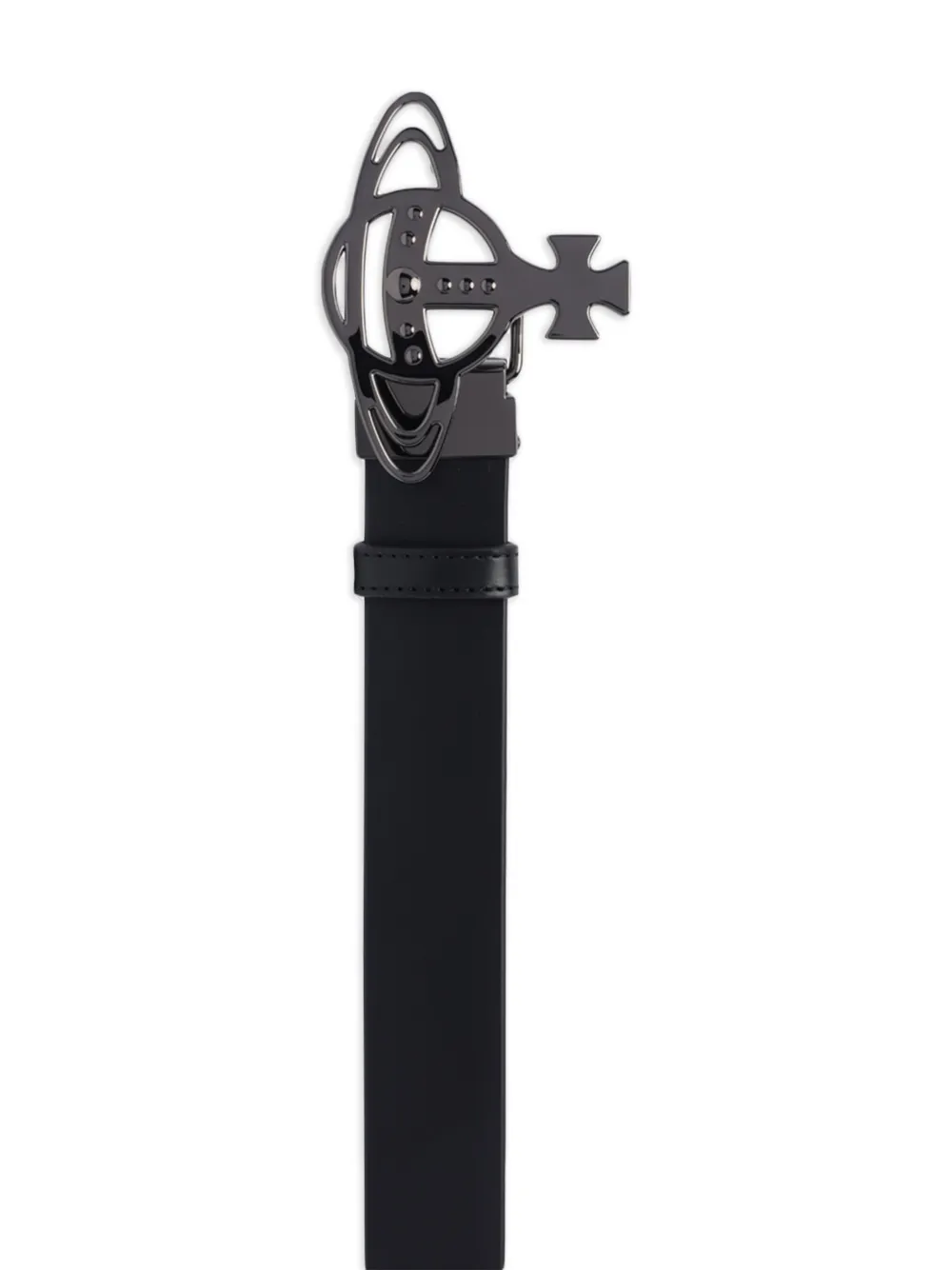 Vivienne Westwood small Line Orb-buckle belt - Zwart