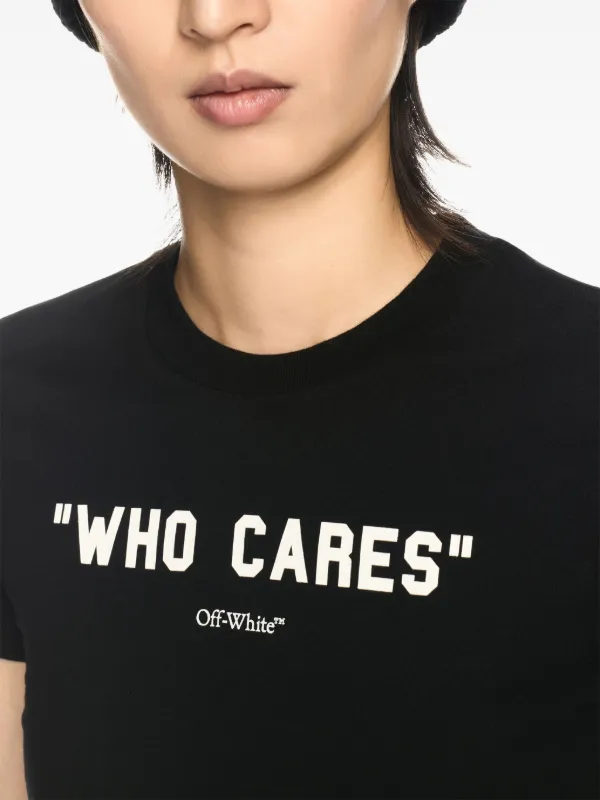 【関税込み】Off-White ブラック 'Who Cares' Tシャツ Who Cares 90S Fit in BLACK for Women | Off-White™