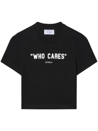 【関税込み】Off-White ブラック 'Who Cares' Tシャツ Off-White Who Cares 90s Tシャツ | ブラック | FARFETCH JP