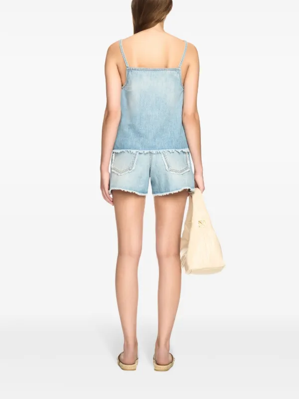 OFF-WHITE サイトタイテニムショツ OWYC006S21DEN002 4000 Off-White フレイド デニムショーツ | ブルー | FARFETCH JP