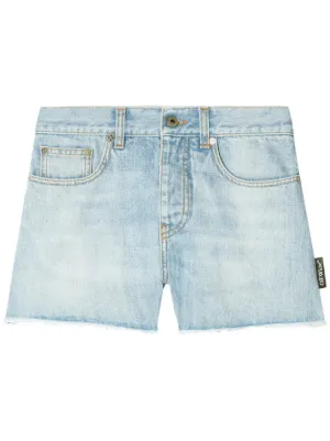 OFF-WHITE レディース デニムショートパンツ Lace Ladies デニムショートパンツ ショーパン 短パン かわいい