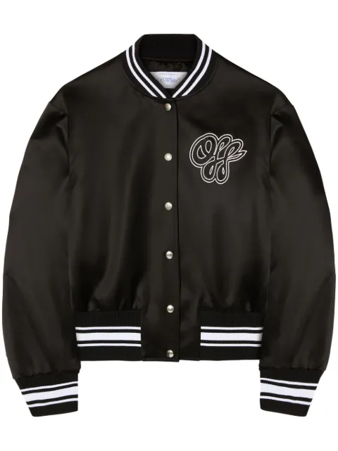 Off-White satin bomber jacket