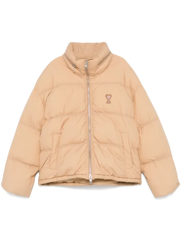 AMI Paris Ami De Coeur パデッドジャケット | ブラウン | FARFETCH JP