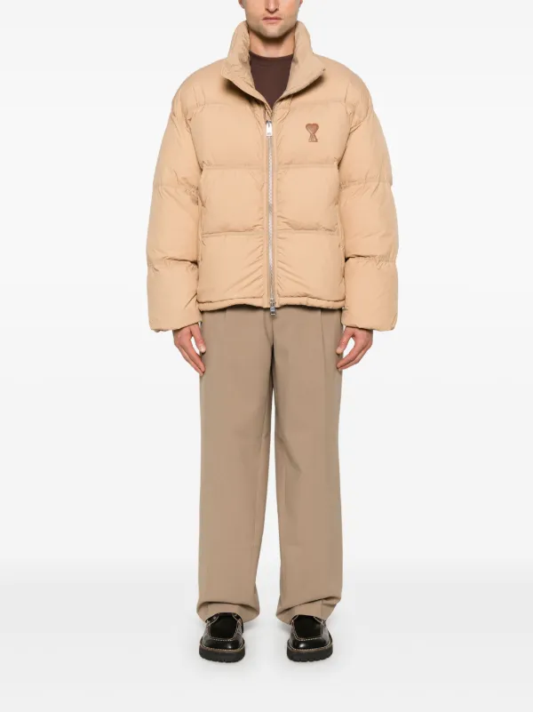 AMI Paris Ami De Coeur パデッドジャケット | ブラウン | FARFETCH JP