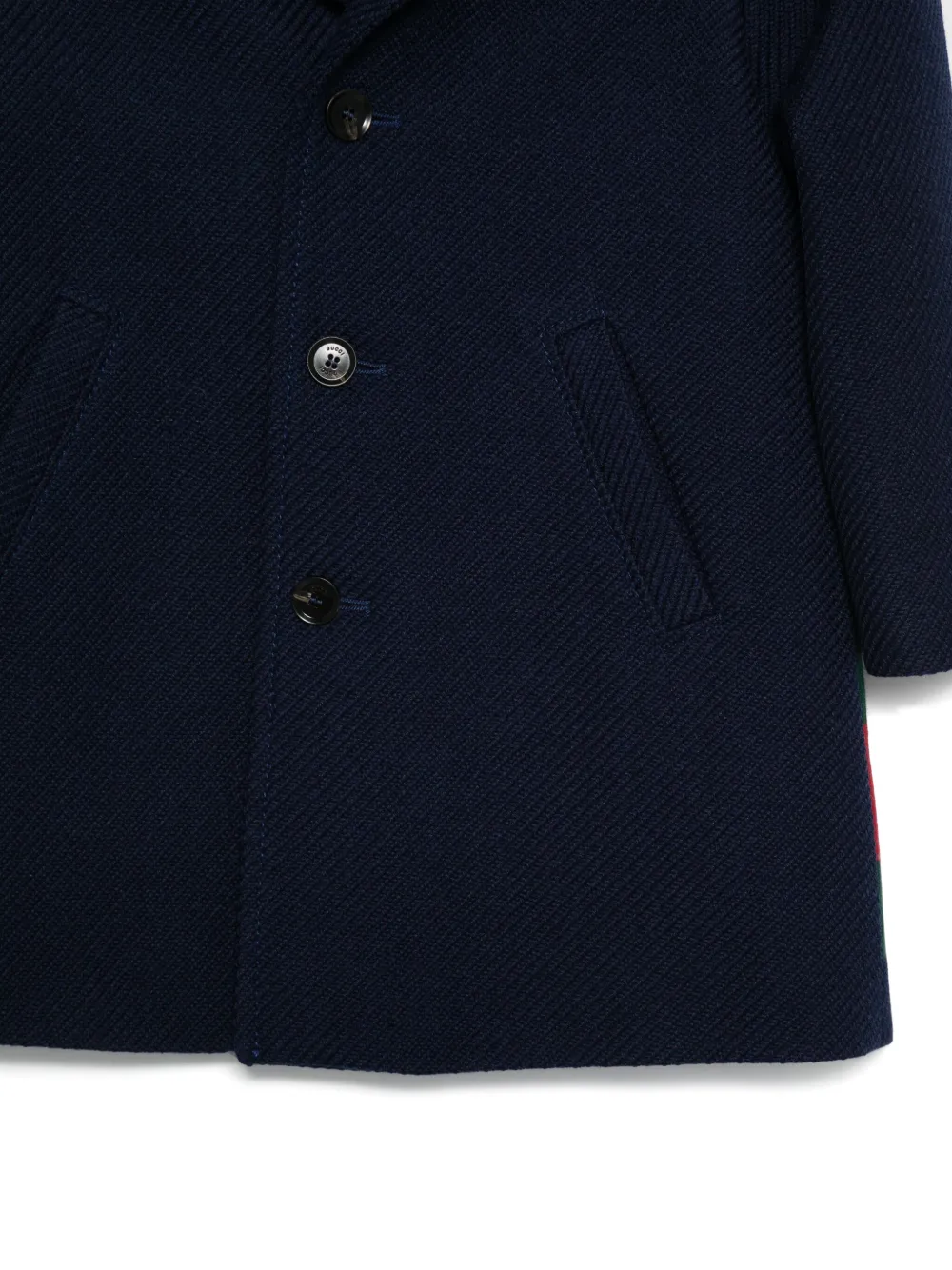 Gucci Kids Gewatteerde jas met logo-jacquard Blauw