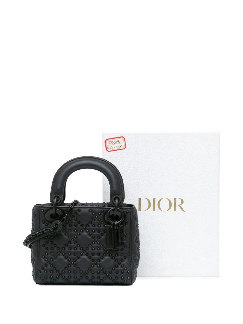 Christian Dior 2018 Mini Ultra Matte Calfskin Cannage Studded Supple Lady Dior satchel Women