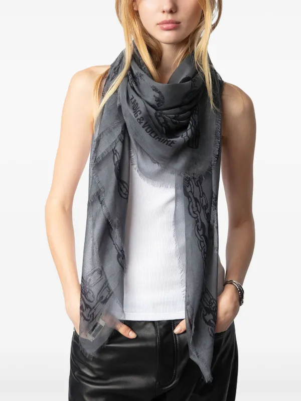 Zadig&Voltaire Kerry Scarf Grey FARFETCH PH